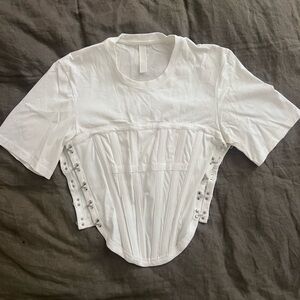 Dion Lee tee shirt Corset with Silver Eyelets